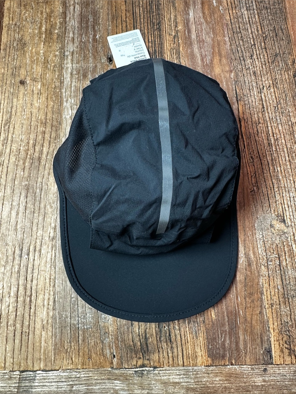 lululemon athletica Black Cap with Reflective Center Stripe